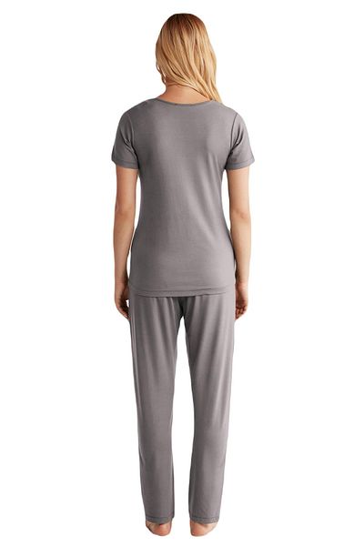 Nautica Women's Soft Textured Gray Pajama Set