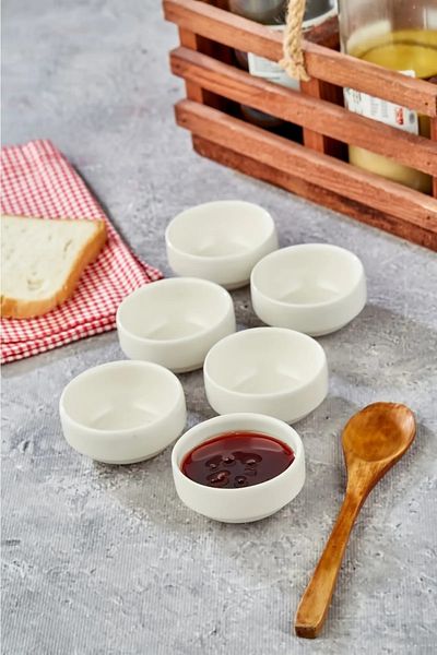 COOKCASE 6 cm Porcelain 6-Piece Joker Mini Jam Bowl Sauce Bowl ck-4103