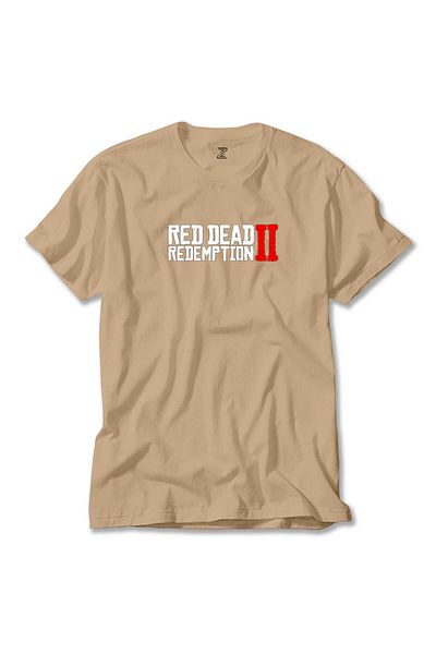 Z zepplin Red Dead Redemption 2 Text Cream T-Shirt