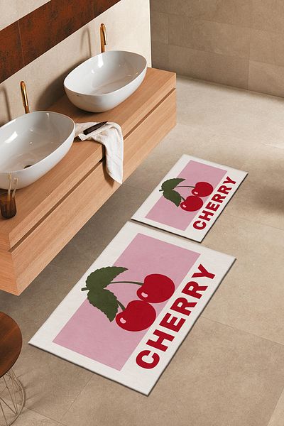 Homefesto تصميم خاص، قاعدة غير قابلة للانزلاق، رفيعة، قابلة للغسل، طقم سجادة حمام حديثة - 60x100 سم و40x60 سم