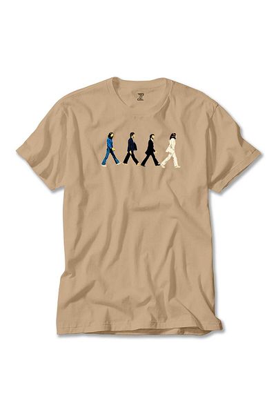 Z zepplin Κρεμ μπλουζάκι The Beatles Abbey Road Cartoon