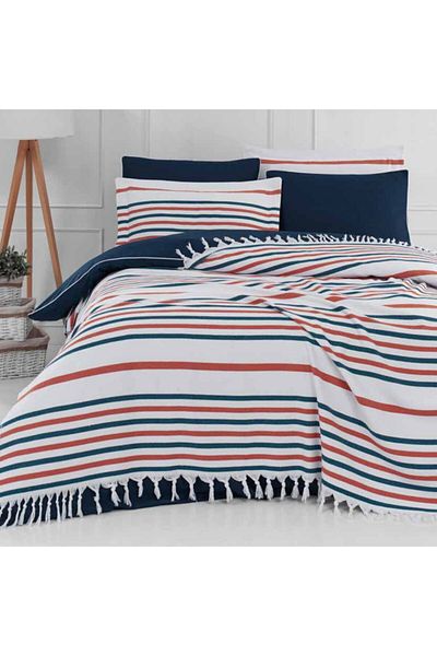 Altınbaşak Luxart Fringed Bedspread 2x Pillow 220x240