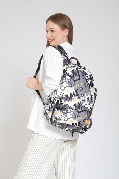 Street Bag Unisex Anthracite αδιάβροχο σακίδιο πλάτης Gamer με σχέδιο - Καθημερινή χρήση, Σχολείο, Ταξίδια και Κάμπινγκ