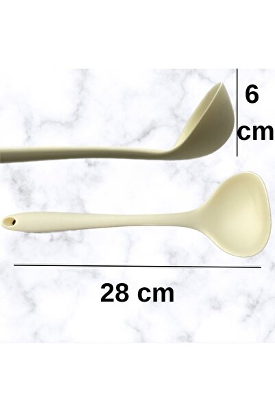 Multiamo Hard Tip Heat Resistant Fireproof Non-Stick Silicone 28 Cm Ladle 1 Piece / Four Color Options