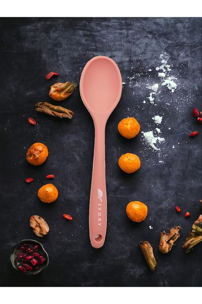 Multiamo Hard Tip Heat Resistant Fireproof Non-Stick Silicone 28 Cm Spoon