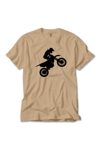 Z zepplin Κρεμ μπλουζάκι Motocross Motorcycle Silhouette
