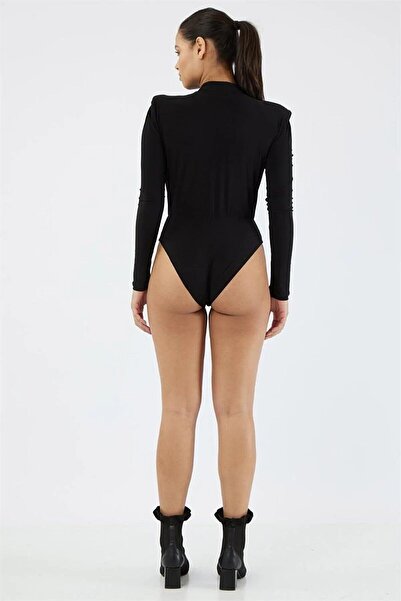 Dreamlike Kruvaze V Yaka Uzun Kol Alttan Çıtçıtlı Vatkalı Esnek Şık Ve Cool Likralı Anvelop Body Bluz
