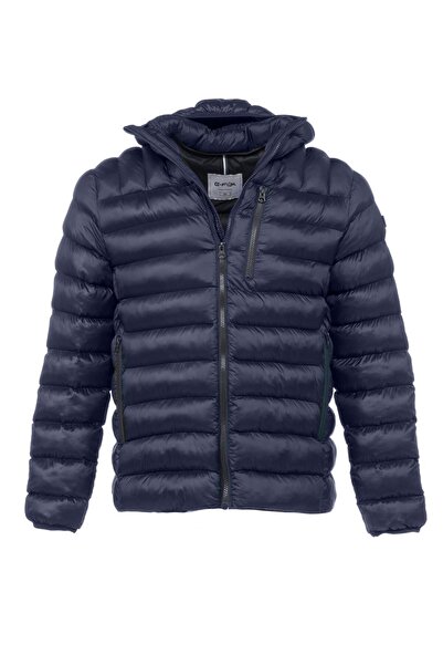 G-FOX Men's Short Fixed Hooded Padded Sports Puffer Jacket 9714