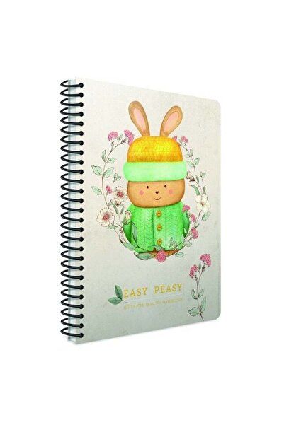 Gıpta Easy Peasy Spiralli Erkek Tavşan Karton Kapak 80 Yaprak A4 Kareli Defter