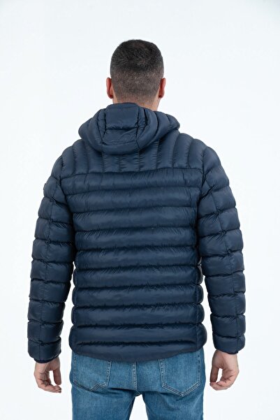 G-FOX Men's Short Fixed Hooded Padded Sports Puffer Jacket 9714