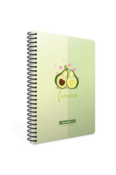 Gıpta 80 Sheets A4 Lined - Avocado Spiral Cardboard Cover Notebook Model-7
