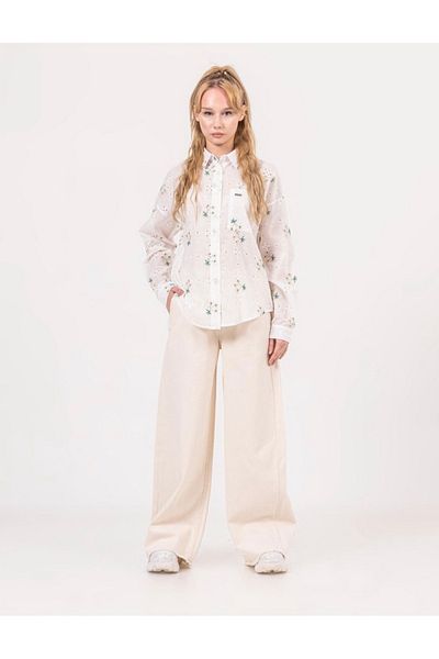LOCO LOCO LIMI young girl elastic waist wide leg thin gabardine summer trousers