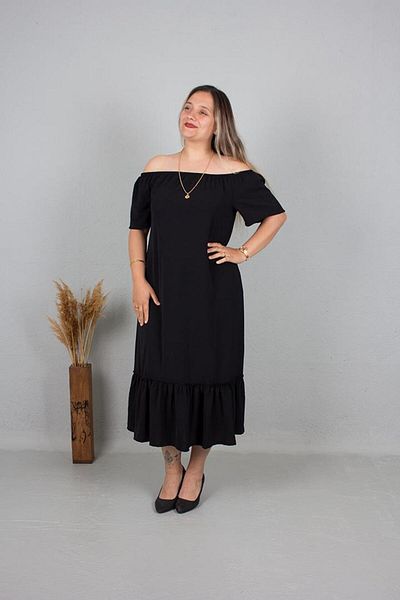 Truva XXL Xxl Plus Size Madonna Collar Dress Colorful Elb659