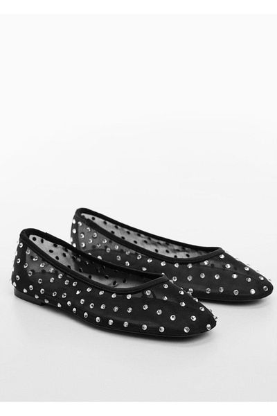MANGO Woman Balerini cu detaliu Strass Stone