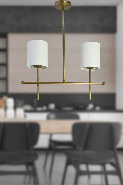BSA LIGHTING ثريا حديثة مطلية بصفين من HENNA (مع عاكس الضوء الأبيض الأسطواني)