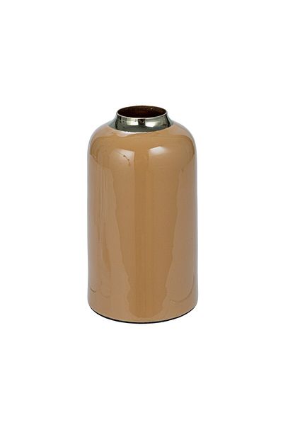 Warm Design Enameled Metal Vase - Stylish and Useful