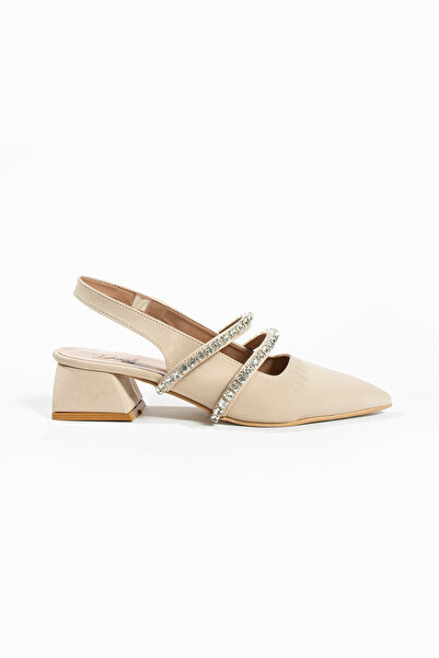 DUXAL SHOES kadın taşlı şık babet-topuklu ayakkabı-LİNDA