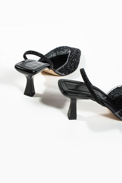 DUXAL SHOES London Glass Crumb Detail Обувки с ток с отворен гръб