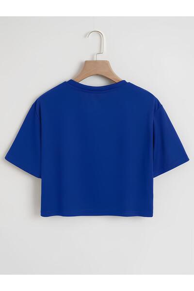 Ginevra Tricou Crop Cute Chick Oversize Crew Deck imprimat pentru damă