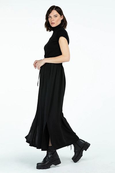 Ekol Unlined Elastic Waist Black Women's Skirt 24EKL02100