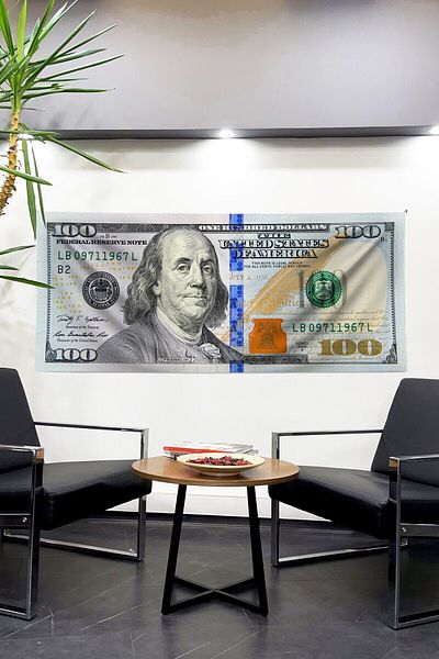 Dokumio 100 de dolari Wallcloth Succesul este o expresie solidă a studiului și a viselor Tapestry