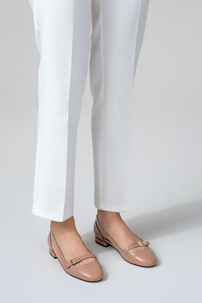 Niloshka MOLINA Salmon Patent Leather Women's Flat Flats