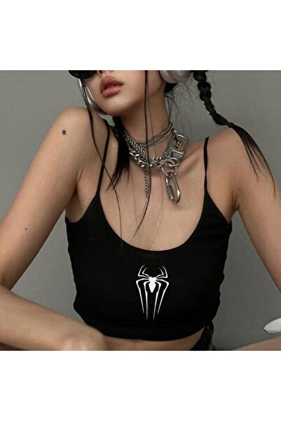 Toum Bustieră pentru femei Blunt Blunt, cu imprimeu negru, cu bretele din frâ...