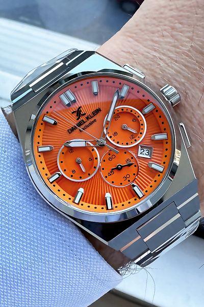 Daniel Klein Exclusive Men's Wristwatch 3 Atm Waterproof Silver Color Steel Cord + Bracelet Gift DKE2086C6