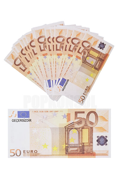 POPKONSOL 50 Adet 50 Euro Geçersiz Para Parti Şaka Düğün Oyun Parası Fim Dizi...