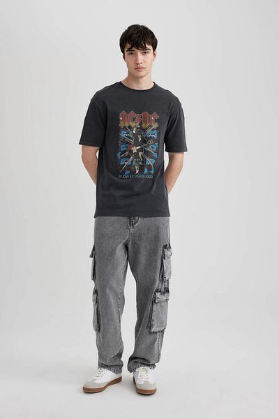 DeFacto Ανδρικό T-Shirt Anthracite - B8106AX/AR204