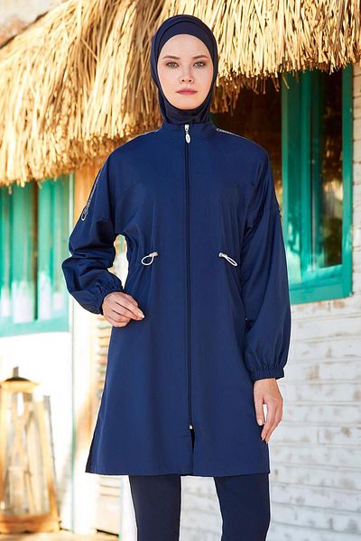 TRENDTESETTÜR Costum de baie hijab cu fermoar adunat 1266