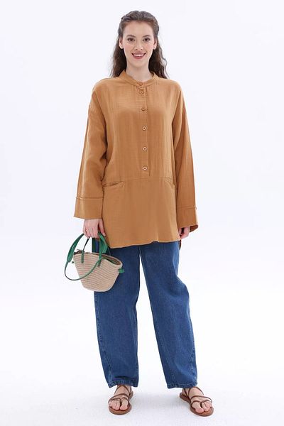 ALLDAY Cotton Oversize Judge Collar Tunic