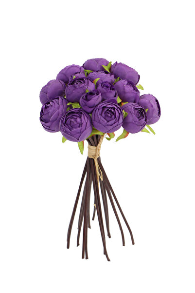 Yapay Çiçek Deposu باقة زهور صناعية مكونة من 15 قطعة من زهور الفاوانيا الحرير...