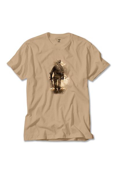 Z zepplin Call Of Duty Soldier Cream T-Shirt