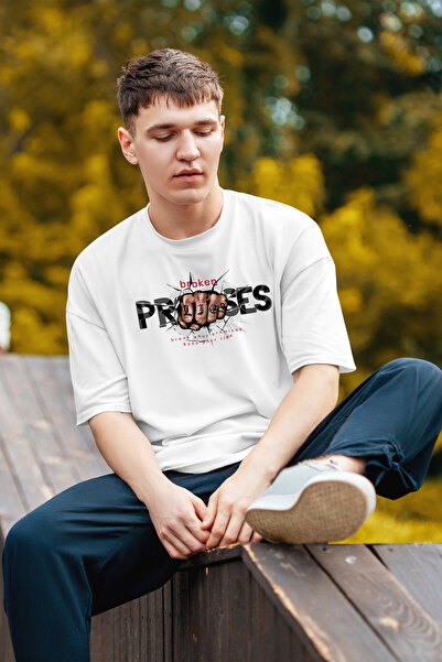 MYADA Σπασμένες προσφορές Letter Fist Printed Oversize T-Shirt