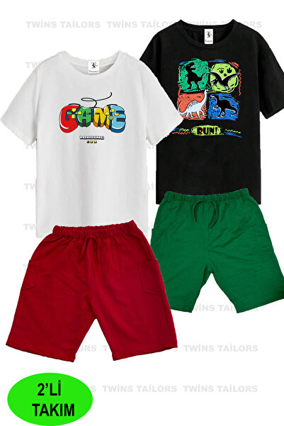 twins tailors Παιχνίδι εμπριμέ σορτς Παιδικό σετ δύο τεμαχίων