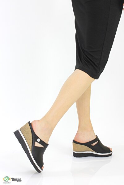 Mammamia Women's Genuine Leather Orthopedic Wedge Heel Classic Slippers M25/YT-GALA