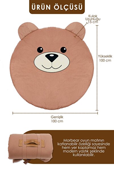 mordesign Bebek/Çocuk Oyun Halısı, Yenidoğan Emekleme Pedi, Aktivite Oyun Matı, Morbear Serisi