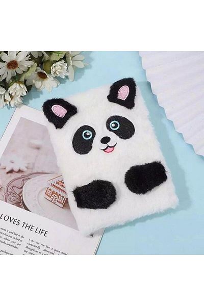 Hediye Vakti Caiet de note cu design panda drăguț cu dungi de pluș