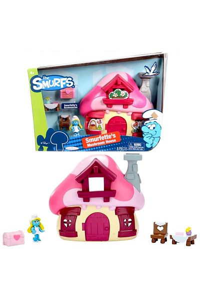 Tower Toys مجموعة بيت اللعب واللعب على شكل فطر اللطيف باللون الوردي