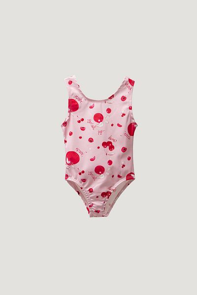 Pop Cherry Patterned Swimsuit for Girls