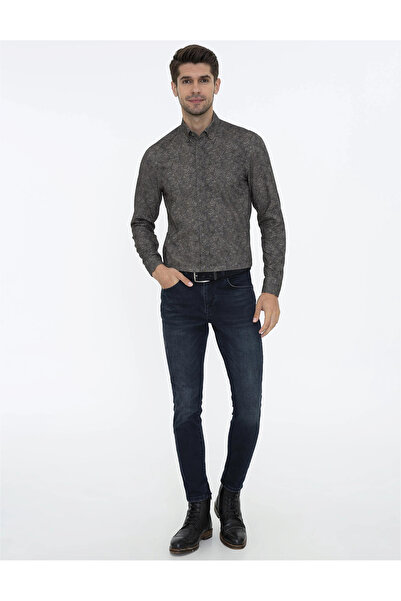 Pierre Cardin Haki Slim Fit Uzun Kollu Gömlek