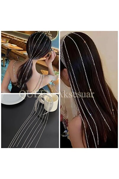 Queen Nelly Luksuzni uvozni - 3-redni kristalni T Sa kamenčićima sivi srebrni...