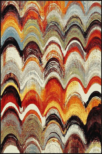 Rugs Modern Halı Covor decorativ lavabil, cu model ondulat multicolor, miravi...