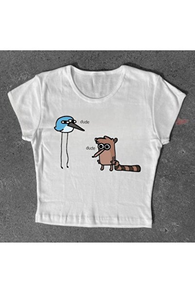 MAYDAY CULTURE Baby Tee - DTF Printed, Λευκό, Supreme Lycra Mold