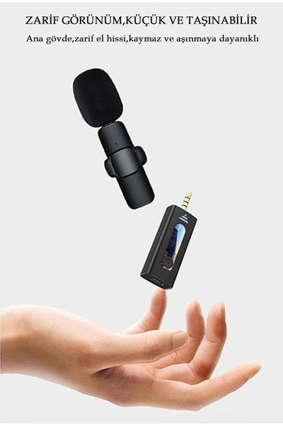 TECHNOMEN Yaka Mikrofonu Jack Girişli Kablosuz Bluetooth K35 3.5mm Youtube/Ti...