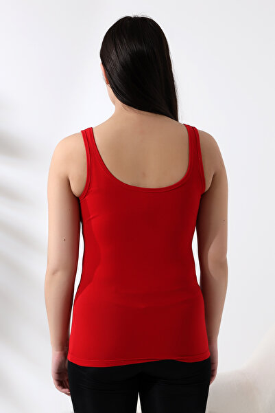 Endies Women's Basic Cotton Combed Compact Flexible Undershirt 19057 Red