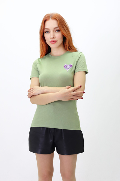 Get Crazy Βαμβακερό μπλουζάκι με στάμπα καρδιάς