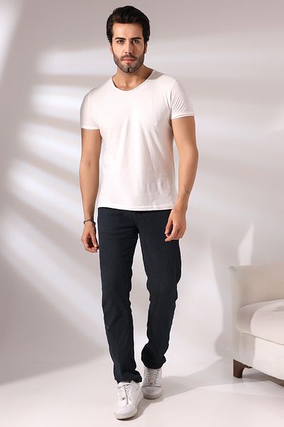 Endies Filthy Tailored Crew Neck Flared Short Sleeve Basic T-Shirt 19959 ECRU