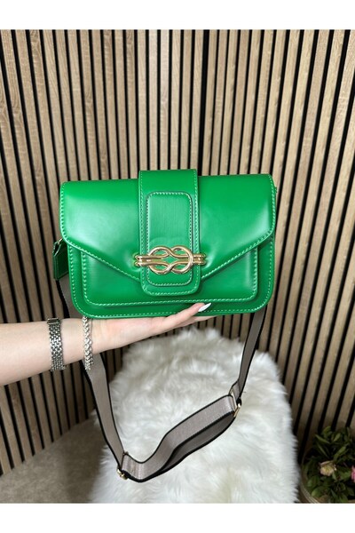 İmerShoes Зелена жіноча сумка через плече - з пряжкою, регульованим ременем, стильна 4001